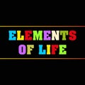 elements of life word block on black Royalty Free Stock Photo