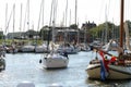 Enkhuizen, historical marina filled with sailing ships