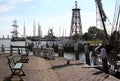 Enkhuizen, historical marina filled with sailing ships