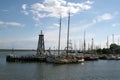 Enkhuizen, historical marina filled with sailing ships