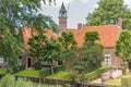 Enkhuizen, Netherlands. June 2022. The church and drawbridge of the Zuiderzee Museum in Enkhuizen.