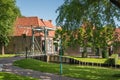 Enkhuizen, Netherlands, June 2022. The drawbridge at the entrance to the Zuiderzee Museum in Enkhuizen.