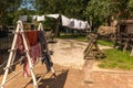 Enkhuizen, Netherlands. June 2022. Drying laundry on a laundry rack. Royalty Free Stock Photo