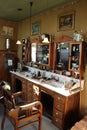 Enkhuizen, the Netherlands - October 12th 2018: Vintage barber shop interior