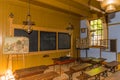 Enkhuizen, Netherlands. An old-fashioned classroom from the last century.