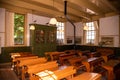Enkhuizen, Netherlands. An old-fashioned classroom from the last century.