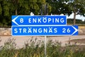 Enkoping and Strangnas signpost