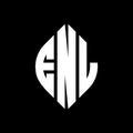 ENL circle letter logo design with circle and ellipse shape. ENL ellipse letters with typographic style. The three initials form a Royalty Free Stock Photo