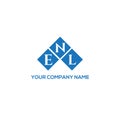 ENL letter logo design on WHITE background. ENL creative initials letter logo concept. Royalty Free Stock Photo