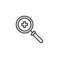 Enlarge magnifier outline icon