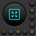 Enlarge object dark push buttons with color icons Royalty Free Stock Photo