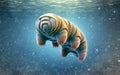 Enlarged image of Water bear, common name Tardigrada or Tardigrade, is a phylum of invertebrates. The toughest animal