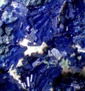 Enlargement of blue azurite crystals