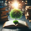 Enlightened growth: the symbolism of a tree sprouting from an open book