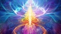 Enlightened Journey, Abstract Digital Pathway to the Divine. Generative Ai