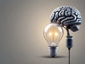 Enlightened Mindscape: Future Tech Bulb with Artificial Intelligence Royalty Free Stock Photo