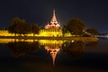 Enlightened pagode in Mandalay Myanmar at night Royalty Free Stock Photo