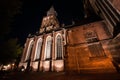 The enlightened The Saint Walburgiskerk church in Zutphen. Historic old fortified town in the Netherlands along the river