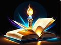 Enlightening Pages Torch on an Open Book