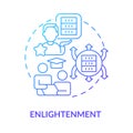 Enlightenment blue gradient concept icon