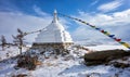 Enlightenment Stupa on island of Ogoy in early March