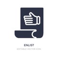 enlist icon on white background. Simple element illustration from Miscellaneous concept