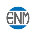 ENM letter logo design on white background. ENM creative initials circle logo concept. ENM letter design Royalty Free Stock Photo
