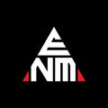 ENM triangle letter logo design with triangle shape. ENM triangle logo design monogram. ENM triangle vector logo template with red Royalty Free Stock Photo