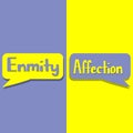 Enmity or Affection on word on education, inspiration and business motivation Royalty Free Stock Photo