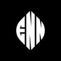 ENN circle letter logo design with circle and ellipse shape. ENN ellipse letters with typographic style. The three initials form a Royalty Free Stock Photo