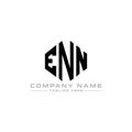 ENN letter logo design with polygon shape. ENN polygon and cube shape logo design. ENN hexagon vector logo template white and Royalty Free Stock Photo