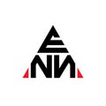 ENN triangle letter logo design with triangle shape. ENN triangle logo design monogram. ENN triangle vector logo template with red Royalty Free Stock Photo