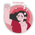 Enneagram Challenger type illustration. Flat vector illustration