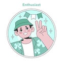 Enneagram Enthusiast type illustration. Flat vector illustration