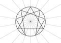 Enneagram icon, sacred geometry, diagram logo template, vector illustration isolated on white background