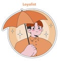 Enneagram Loyalist type illustration. Flat vector illustration