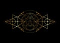 Enneagram yoga gold icon design for infographics and business. lotus position, golden sacred geometry, with a meditating buddha