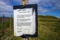 Enniscrone, County Sligo, Ireland - July 15 2022 : Sign explaining the Occupiers Liability Act 1995