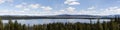 Enny Lake at Grand Teton - panorama view from the Inspiration Point Royalty Free Stock Photo