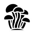 enoki mushroom glyph icon vector illustration