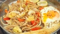 Enoki mushrooms fried with has fried eggs menu idea food full fr