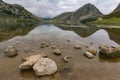 Enol lake in the mountains of the Picos de Europa in Asturias Spain Royalty Free Stock Photo