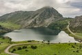 Enol lake in the mountains of the Picos de Europa in Asturias Spain Royalty Free Stock Photo
