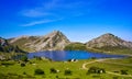 Enol lake at Picos de Europa in Asturias Spain Royalty Free Stock Photo