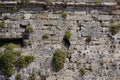 Enormous ancient walls of Rhodes. Medieval city in Rhodes town, Greece Royalty Free Stock Photo