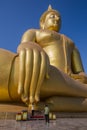 Enormous Buddha Sculpture, Focus on Tender Hand at Wat Muang - Ang Thong, Thailand