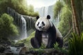 Enormous Chinese Panda in a Bamboo Forest: A Mystical, Magical, and Enchanting Scene