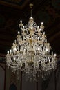 The enormous glass chandelier