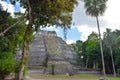 Enormous Mayan Temple in the jungle at Yaxha, Peten, Guatemala