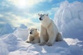 Enormous Polar bears snow arctic cold. Generate Ai